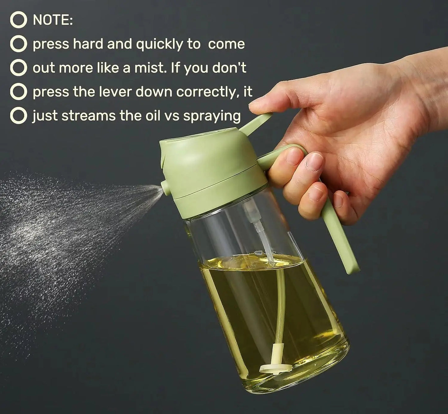 2 in 1 Glass Oil Dispenser Bottle with Spray