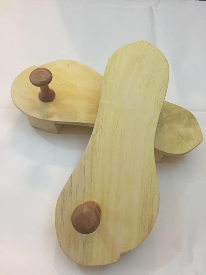 Al Shifa Chakhri | Handcrafted Wooden Slippers for Workship, Namaz - Wooden Sandals