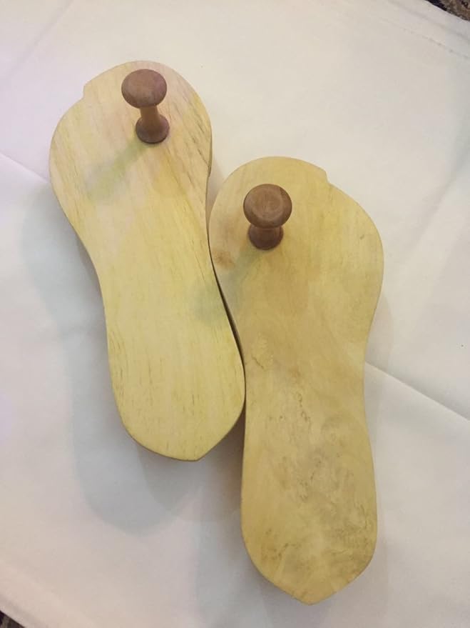 Al Shifa Chakhri | Handcrafted Wooden Slippers for Workship, Namaz - Wooden Sandals